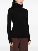 Elisabetta Franchi Ribbed Wool-Blend Turtleneck Sweater Black Black