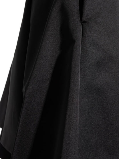Alexander Mcqueen A-Line Black Satin Midi Skirt Black