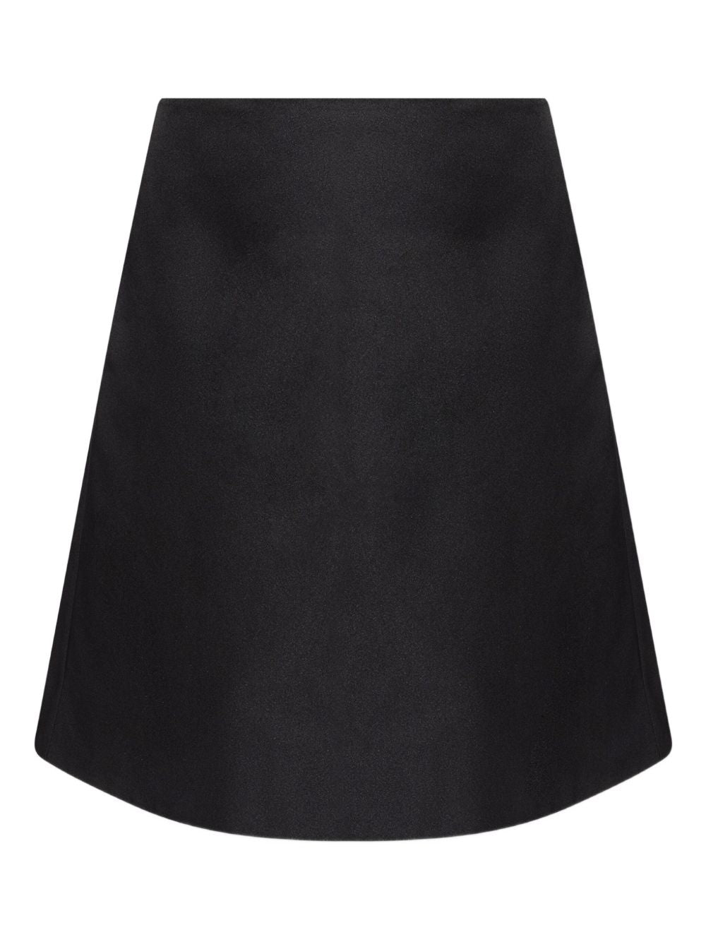Alexander Mcqueen A-Line Black Satin Midi Skirt Black