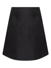 Alexander Mcqueen A-Line Black Satin Midi Skirt Black