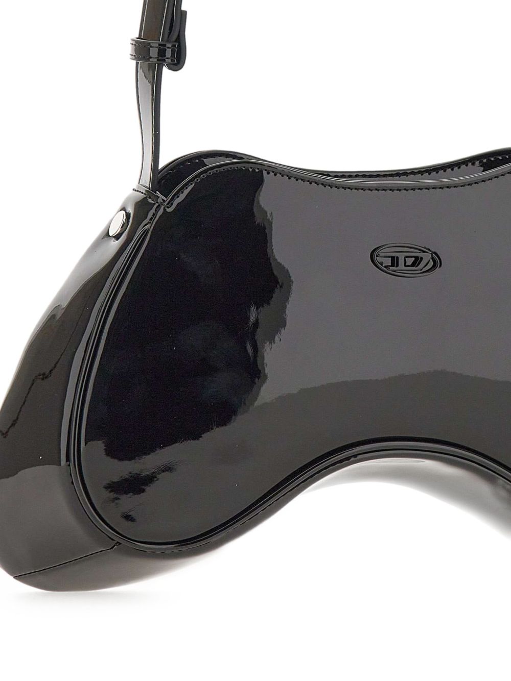 Diesel Play Patent Leather Shoulder Bag Black