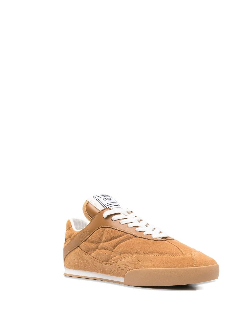Chloè Kick Suede Beige Leather Low-Top Sneakers Beige