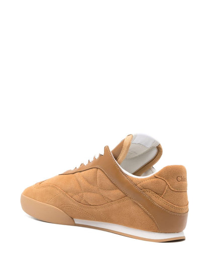 Chloè Kick Suede Beige Leather Low-Top Sneakers Beige