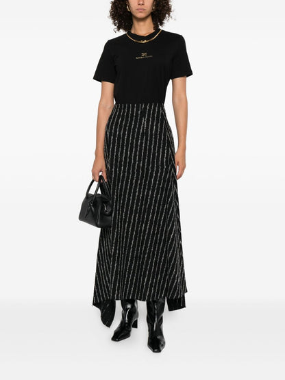 Elisabetta Franchi Chain-Embellished Cotton T-Shirt Black Black
