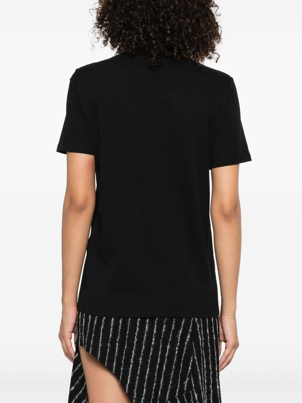 Elisabetta Franchi Chain-Embellished Cotton T-Shirt Black Black