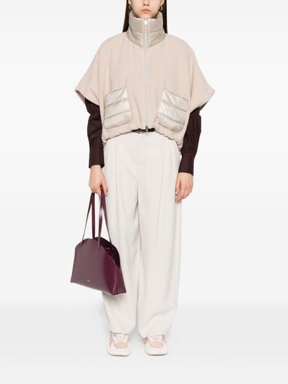 Herno Quilted Short-Sleeved Wool Jacket Powder powder