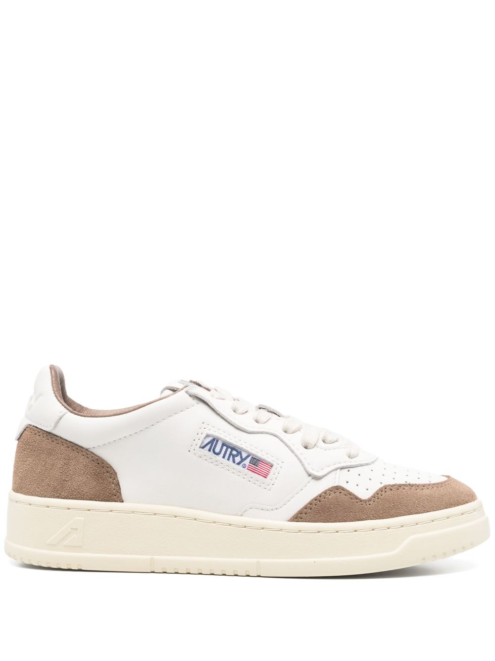 Autry Medialist Low Sneakers in Light Brown Leather light brown