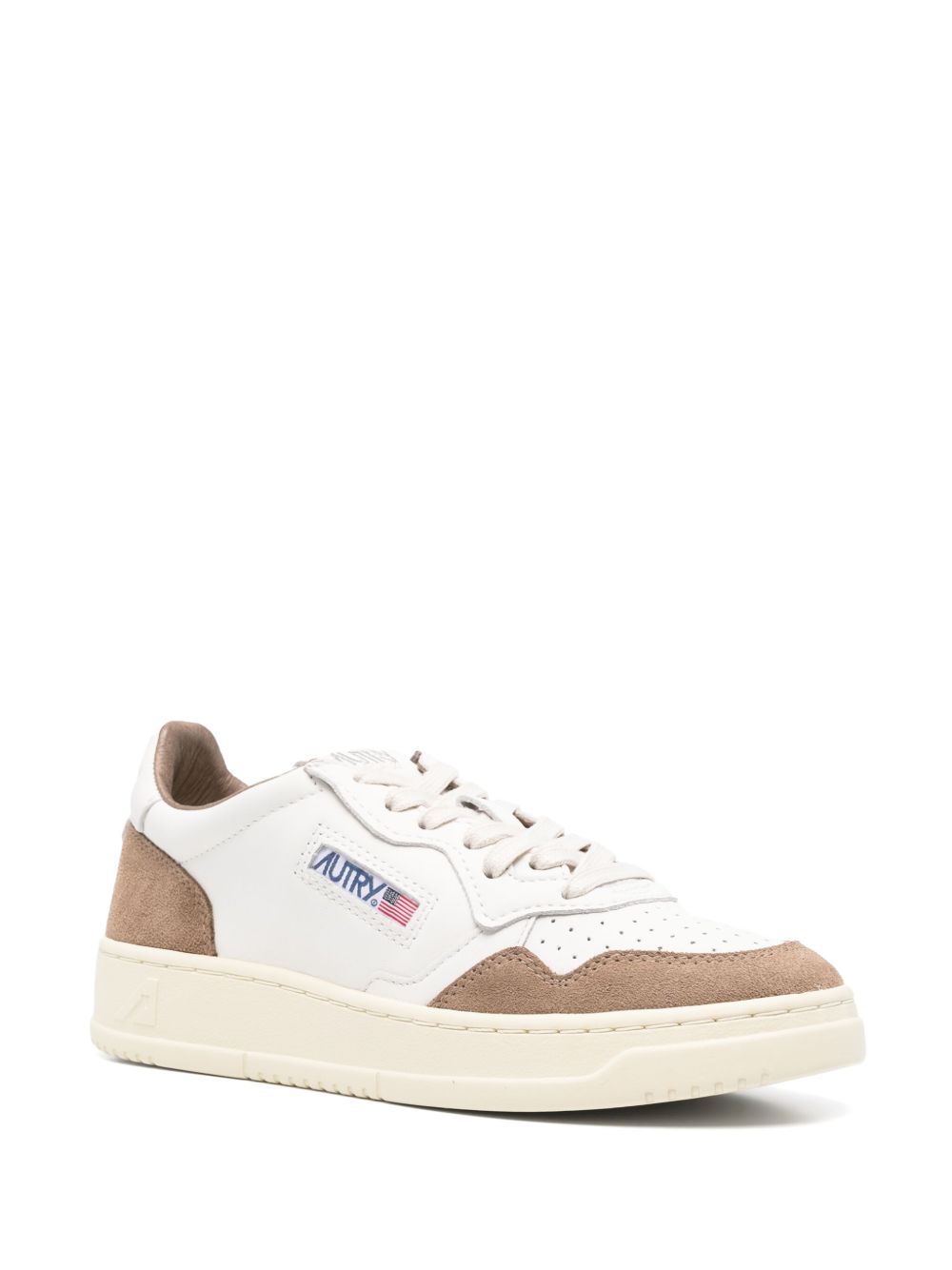 Autry Medialist Low Sneakers in Light Brown Leather light brown