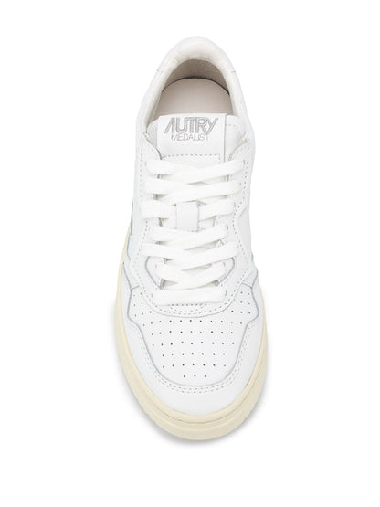 Autry Medalist Low-Top Leather Sneakers White