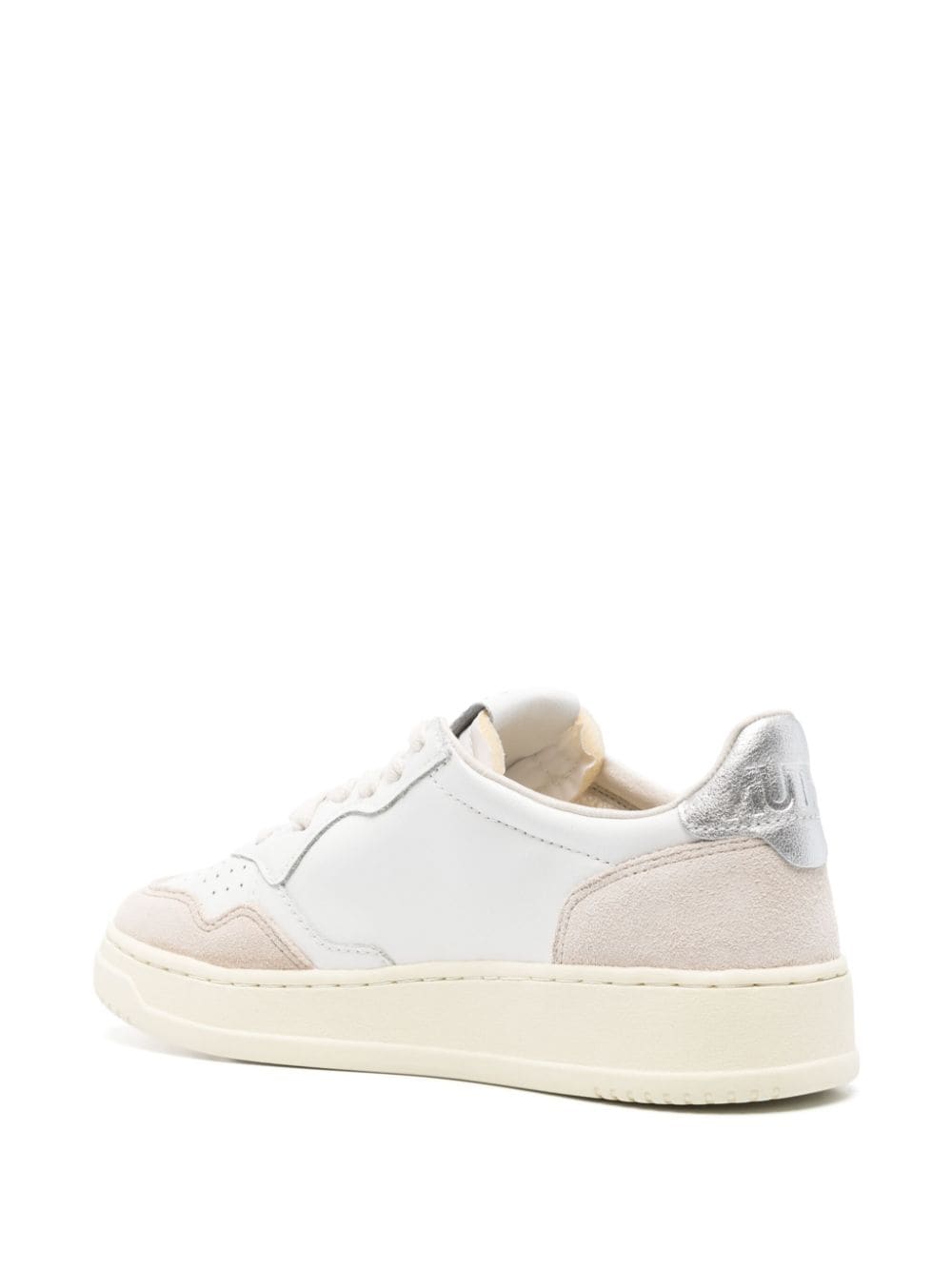 Autry Medalist Low Panelled Leather Sneakers Silver silver