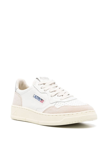 Autry Medalist Low Panelled Leather Sneakers Silver silver