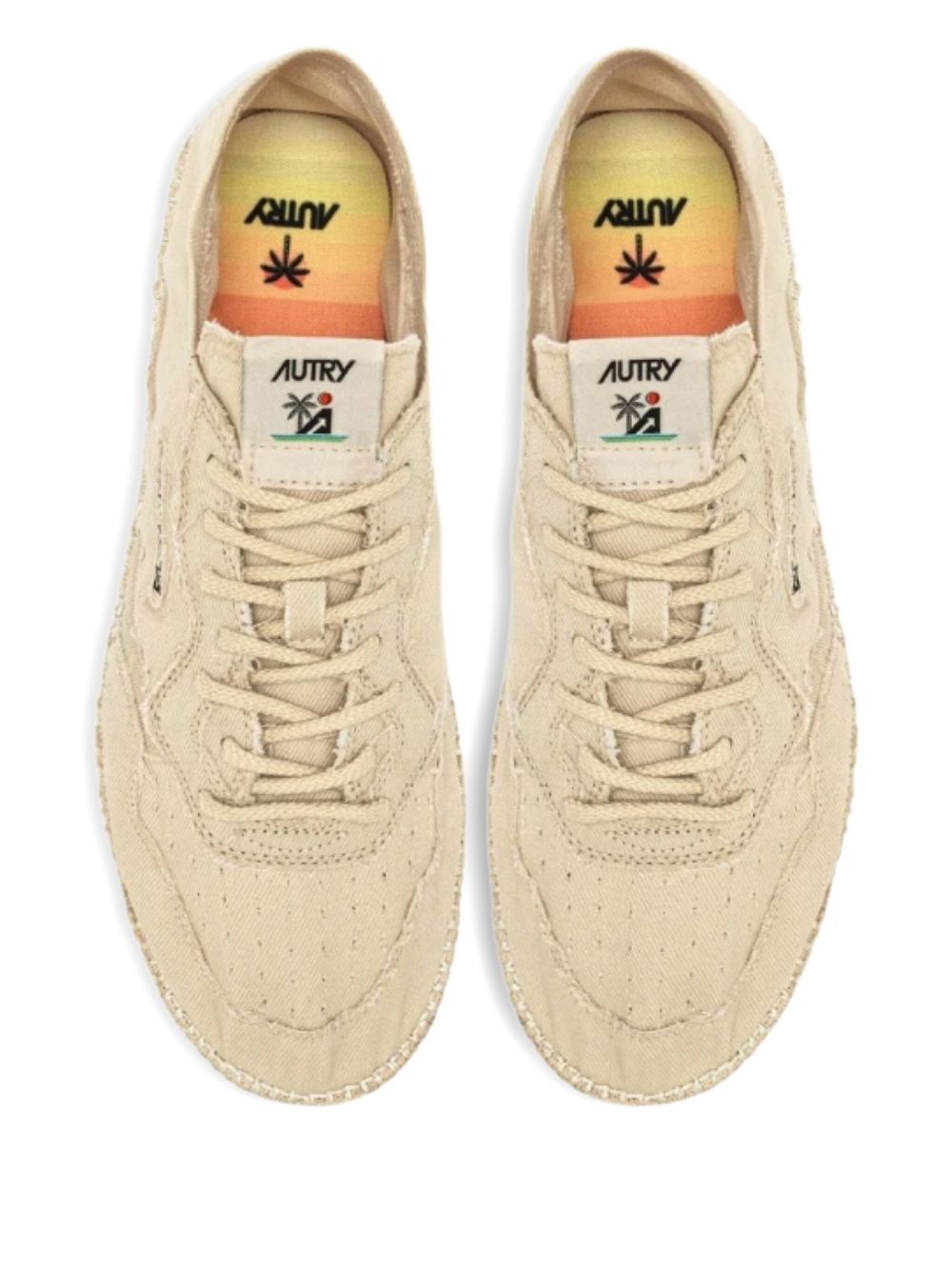 Autry Espadrille Canvas Low-Top Sneakers Ivory