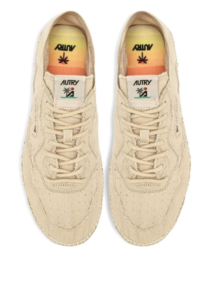 Autry Espadrille Canvas Low-Top Sneakers Ivory