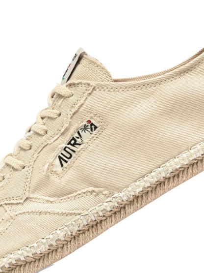 Autry Espadrille Canvas Low-Top Sneakers Ivory