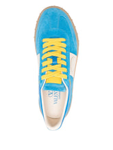 Valentino Garavani Low Top Upvillage Split Suede and Nylon Sneakers Clear Blue