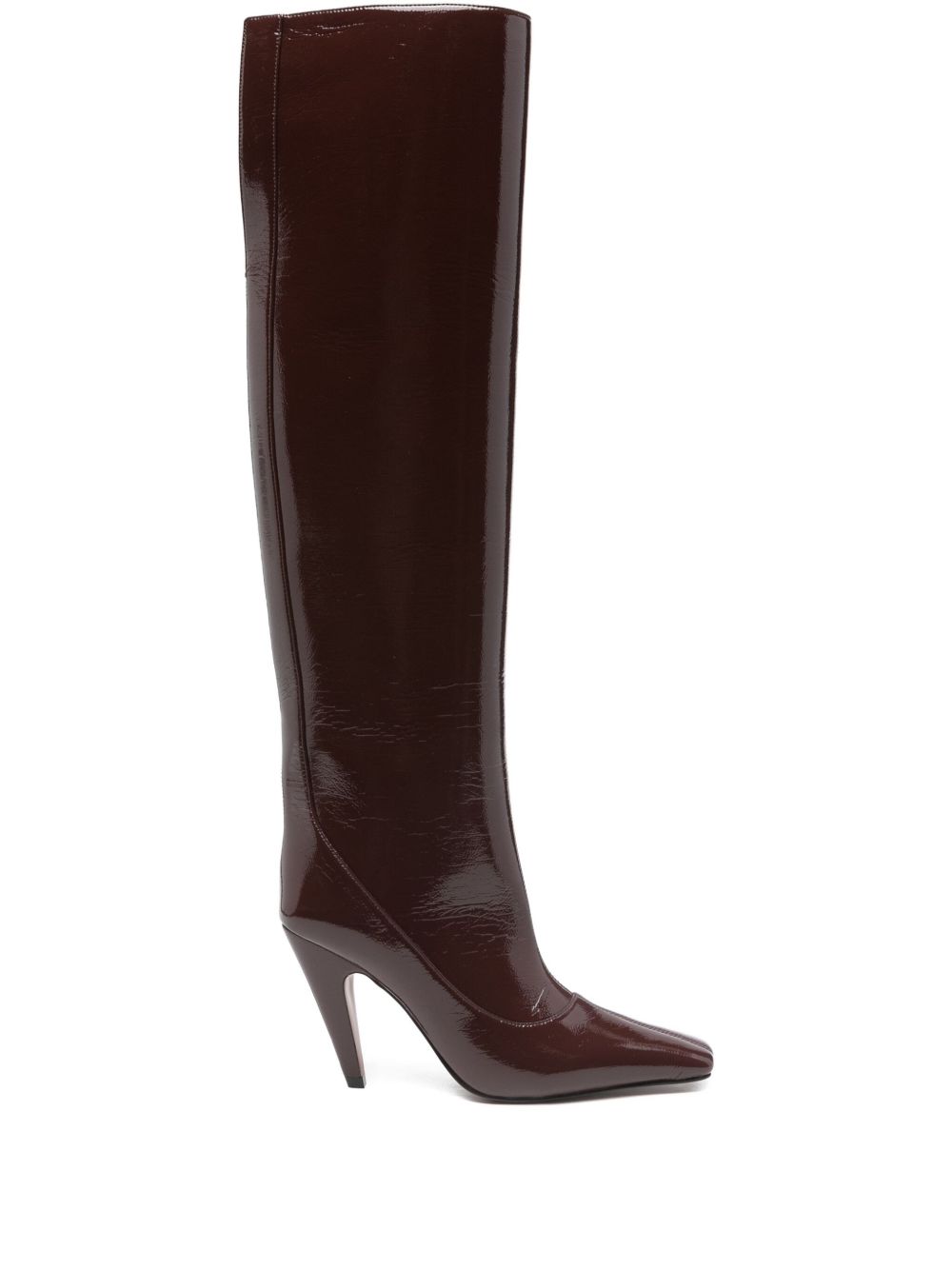 Stella McCartney Spur Knee-High Heeled Boots Brown