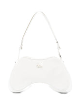 Diesel Play White Patent Curved Shoulder Bag White