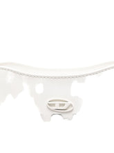 Diesel Play White Patent Curved Shoulder Bag White