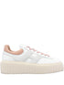 Hogan Pre H-Stripes Powder Leather Platform Sneakers Powder