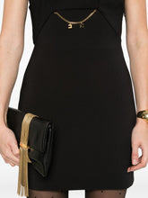 Elisabetta Franchi Chain-Embellished Sleeveless Black Midi Dress Black