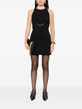 Elisabetta Franchi Chain-Embellished Sleeveless Black Midi Dress Black