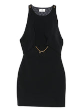 Elisabetta Franchi Chain-Embellished Sleeveless Black Midi Dress Black