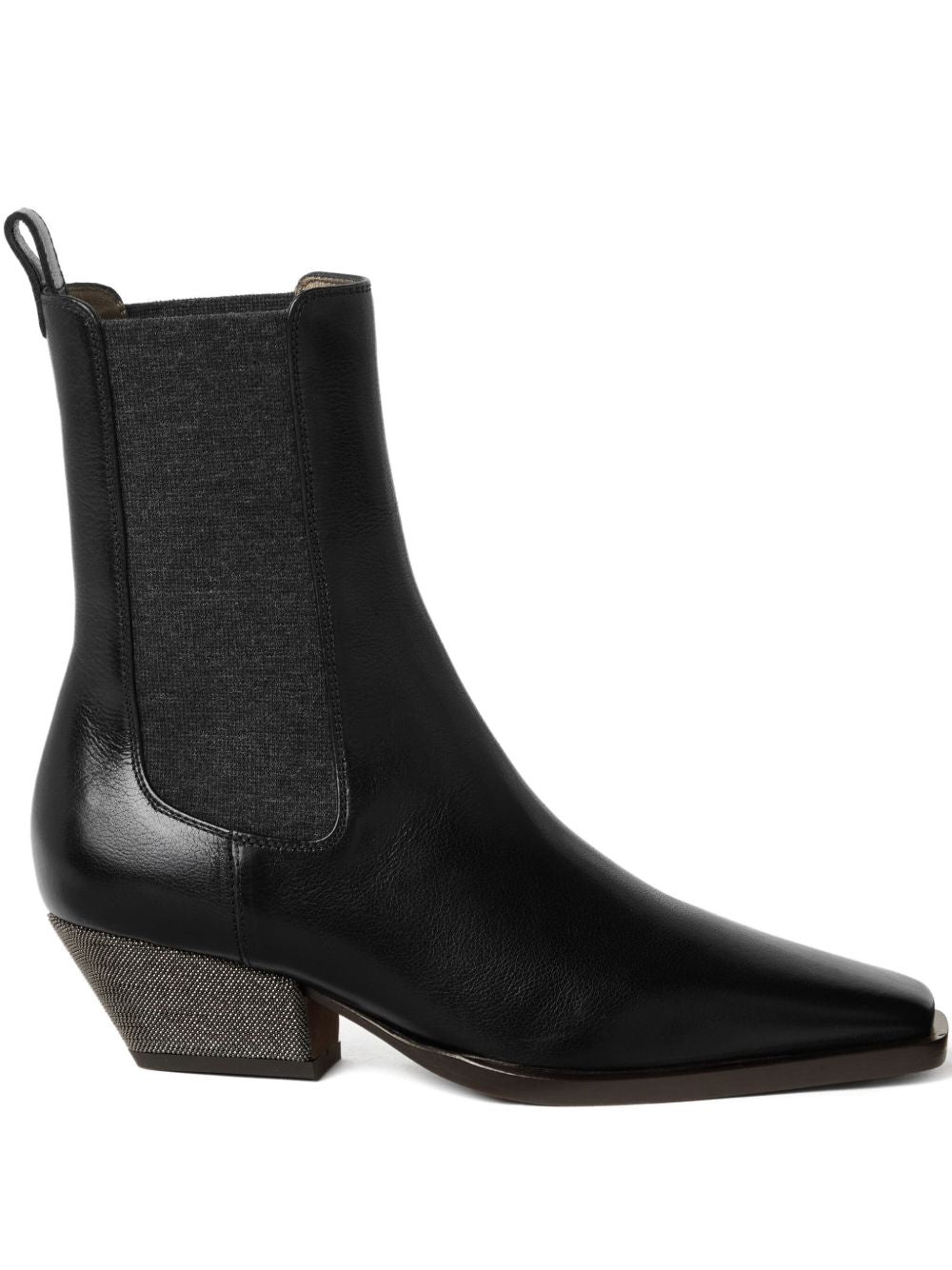 Brunello Cucinelli Leather Chelsea Boots Black Black