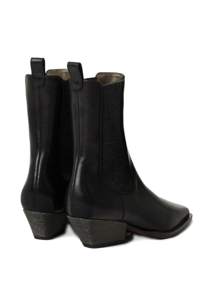 Brunello Cucinelli Leather Chelsea Boots Black Black