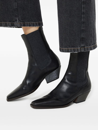 Brunello Cucinelli Leather Chelsea Boots Black Black