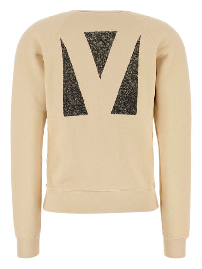Valentino Panther Lady Printed Cotton Sweatshirt Beige