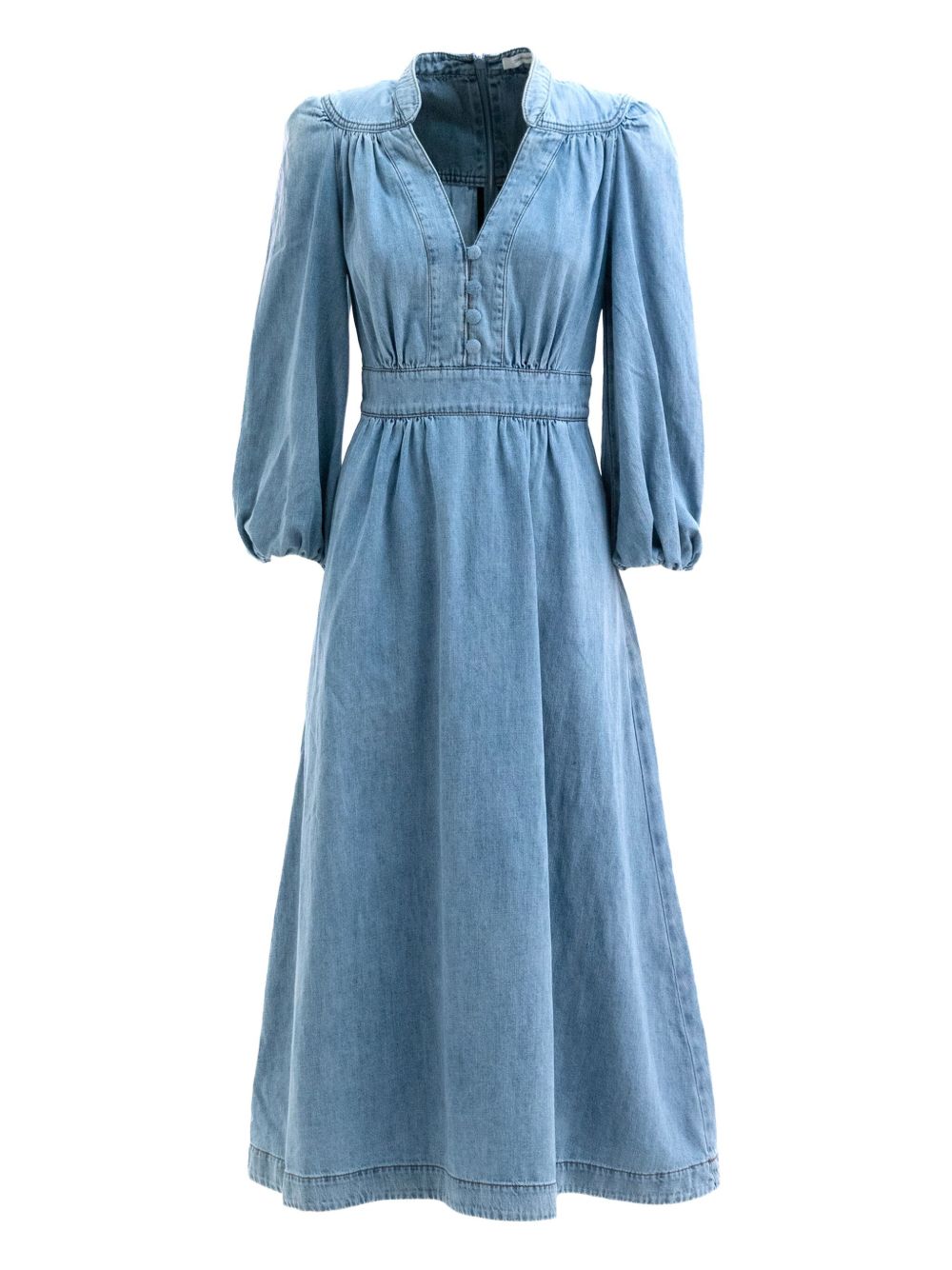 Zimmermann Silk-Effect Denim Midi Dress Blue