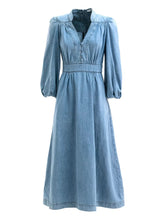 Zimmermann Silk-Effect Denim Midi Dress Blue