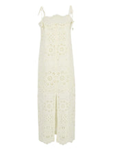 Zimmermann Floral-Embroidered Midi Dress Ivory
