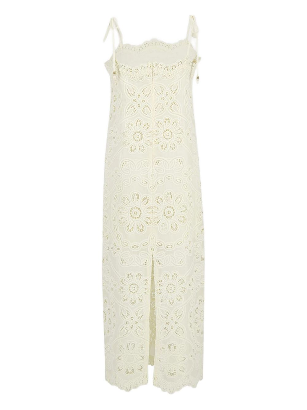 Zimmermann Floral-Embroidered Midi Dress Ivory