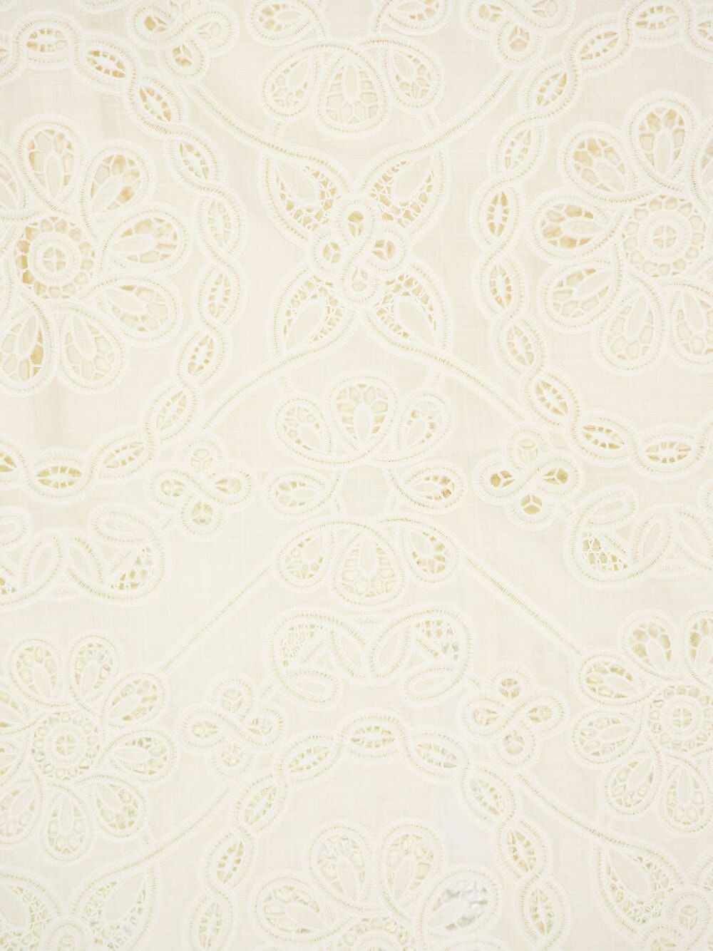 Zimmermann Floral-Embroidered Midi Dress Ivory