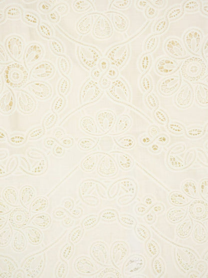 Zimmermann Floral-Embroidered Midi Dress Ivory