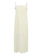 Zimmermann Floral-Embroidered Midi Dress Ivory