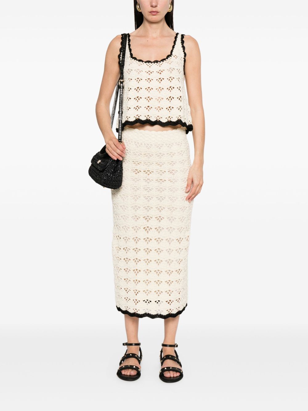 Zimmermann Rhiannon Crochet Cotton Tank Top Beige