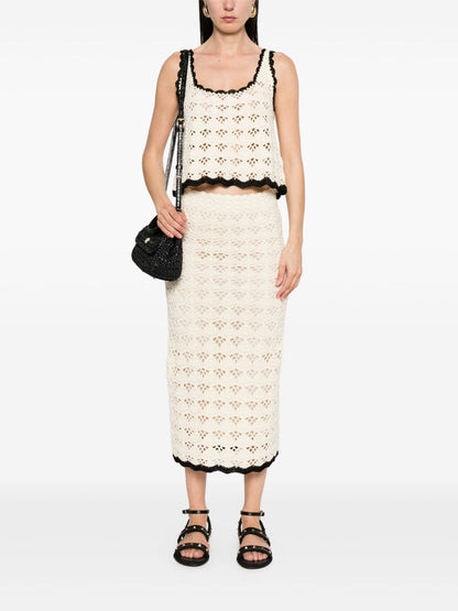 Zimmermann Rhiannon Crochet Cotton Tank Top Beige