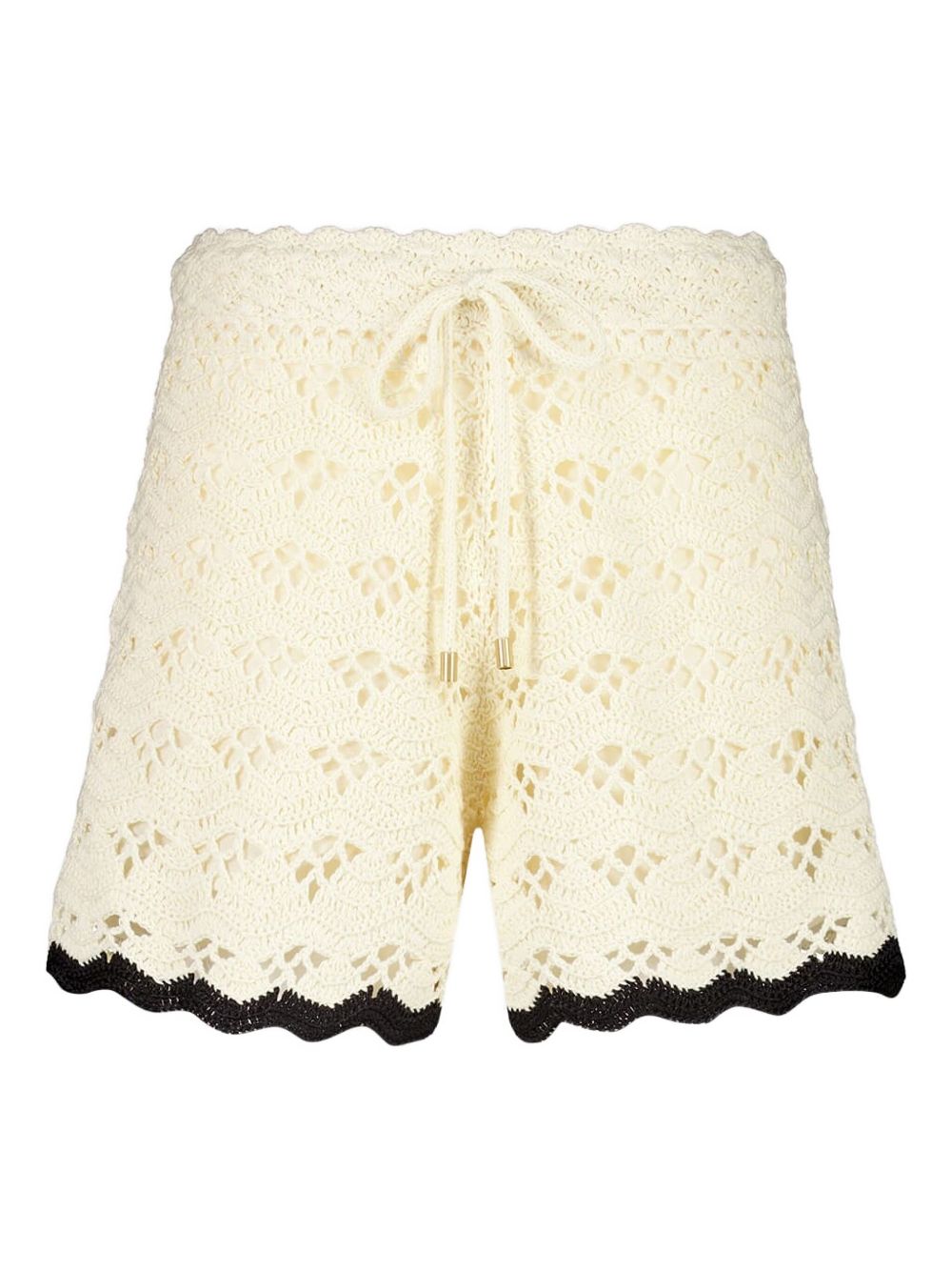 Zimmermann Rhiannon Crochet Cotton Shorts Beige