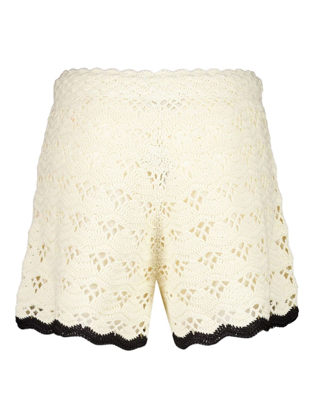 Zimmermann Rhiannon Crochet Cotton Shorts Beige