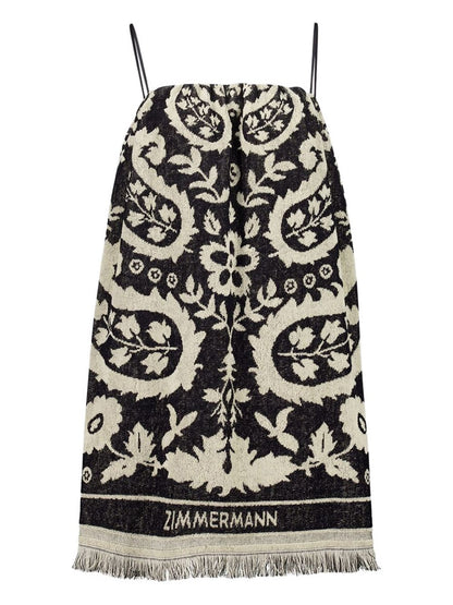 Zimmermann Rhiannon Printed Mini Dress Black black