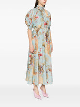 Zimmermann Ascension Printed Silk Dress Clear Blue
