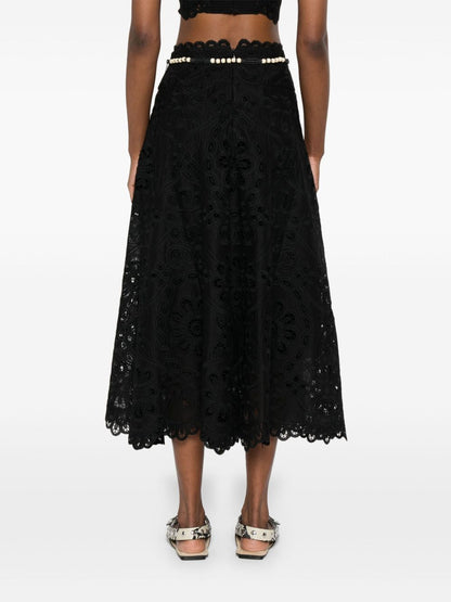 Zimmermann Rhiannon Silk Maxi Skirt Black