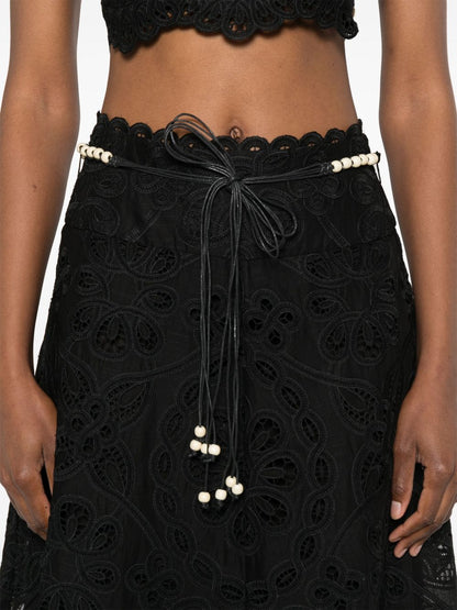 Zimmermann Rhiannon Silk Maxi Skirt Black