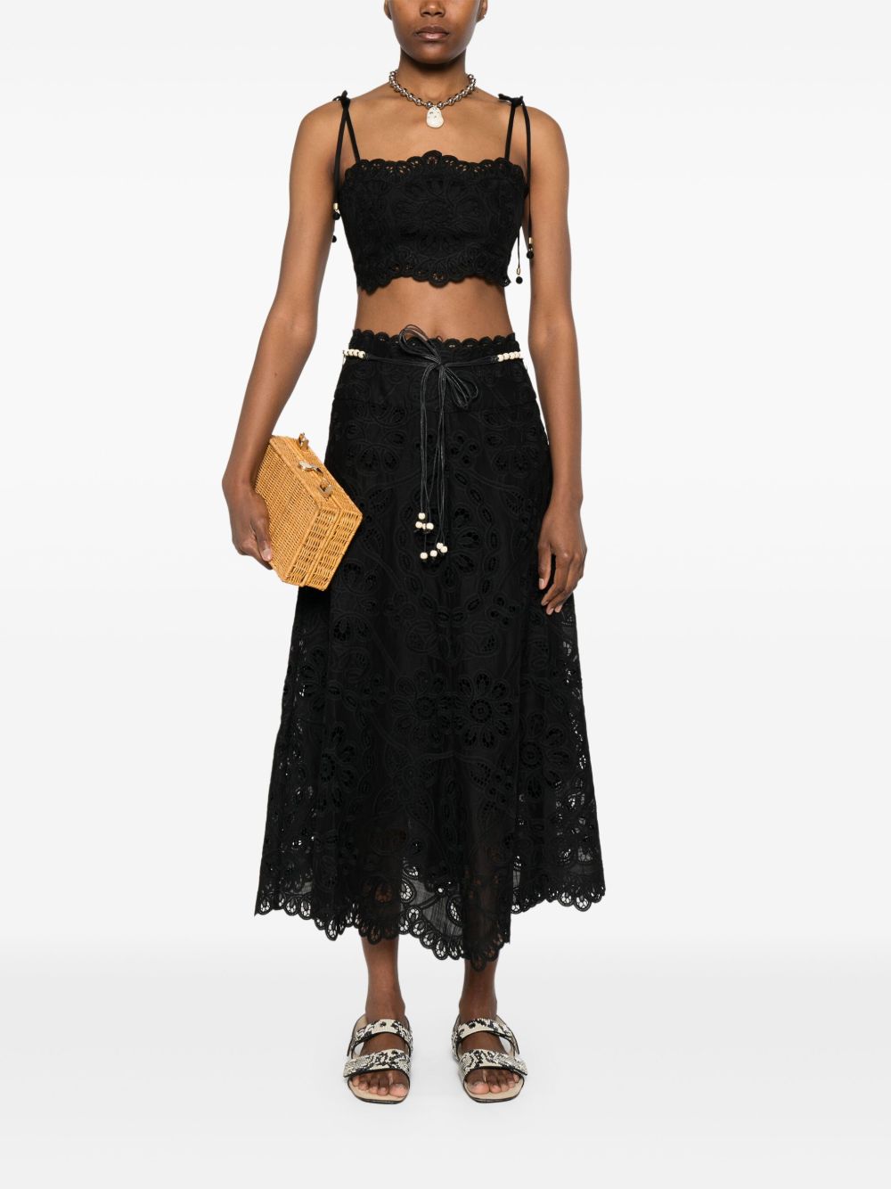 Zimmermann Rhiannon Silk Maxi Skirt Black