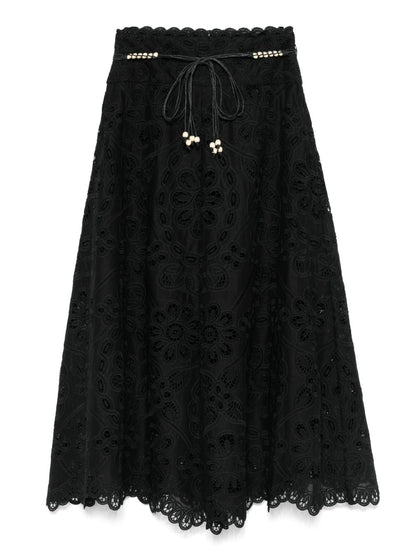 Zimmermann Rhiannon Silk Maxi Skirt Black