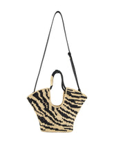 Zimmermann Goldentime Small Raffia and Silk Shopper Bag Black