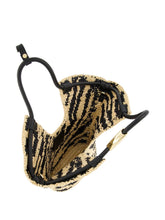 Zimmermann Goldentime Small Raffia and Silk Shopper Bag Black
