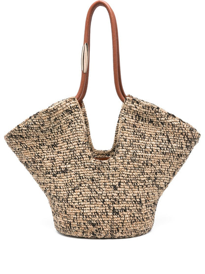 Zimmermann Goldentime Medium Rafia Tote Bag Beige